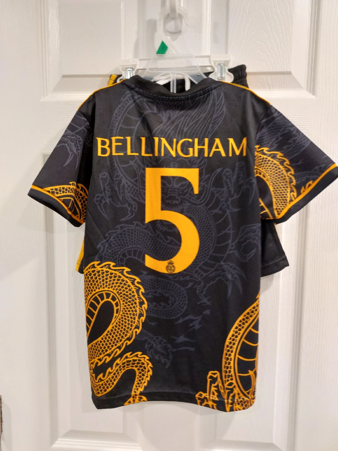 Kids Soccer Jersey and Shorts Set - Black/Gold