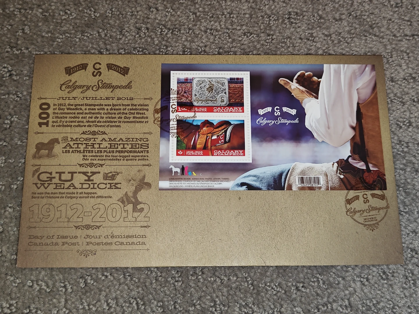 First Day Covers FDC - Calgary Stampede Centennial 1912–2012