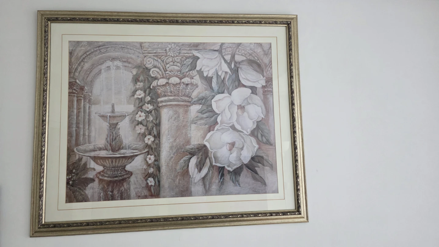 MOVING SALE- Artwork - Fountain and Flowers - photo 2