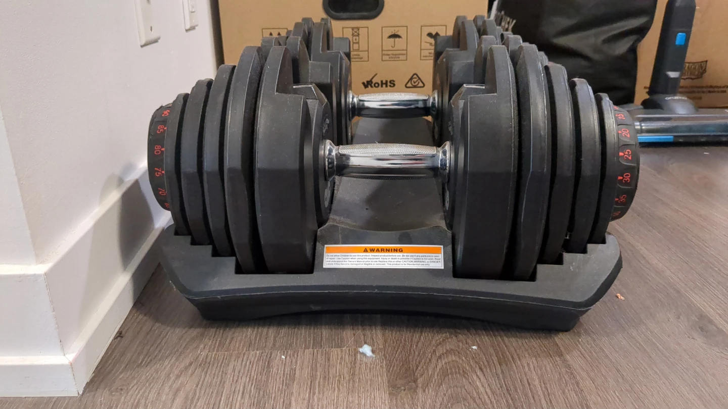 Adjustable Dumbbells 10-90 Pounds x2 - photo 2