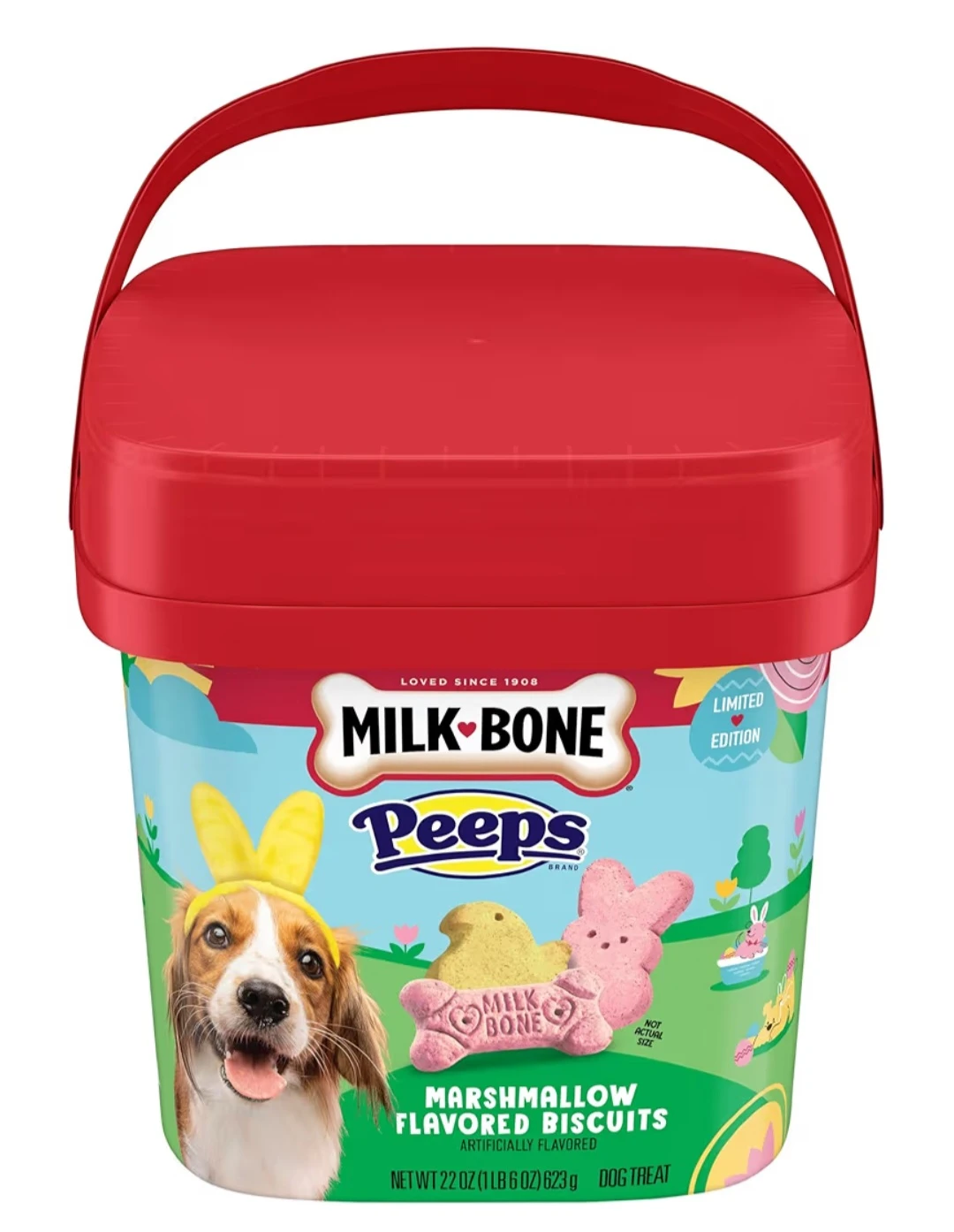 Milk-Bone Peeps Marshmallow Flavored Dog Biscuits 22oz Bucket