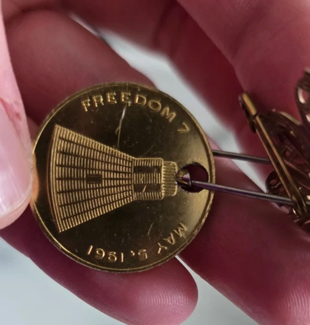 1981 Freedom Space Capsule Brooch Pin