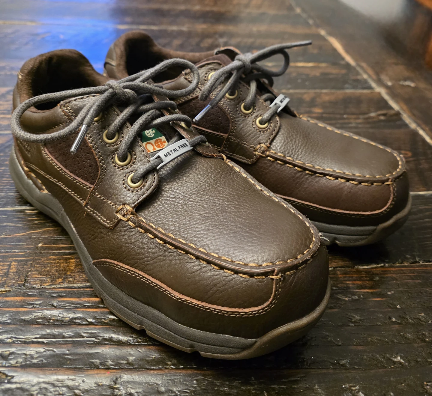 Rockport Works Men's Brown Leather Composite Toe Work Shoes 10 W