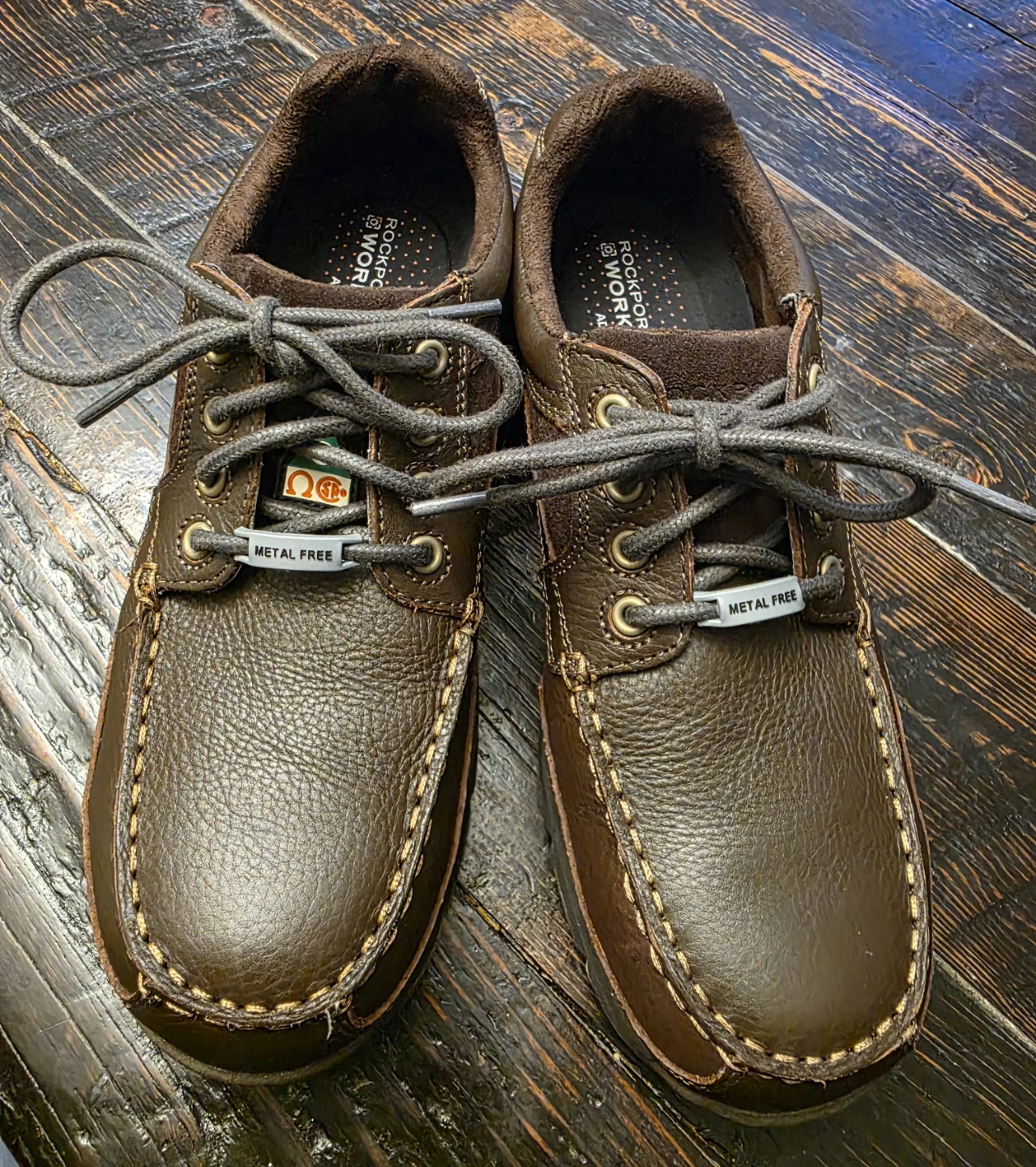 Rockport Works Men's Brown Leather Composite Toe Work Shoes 10 W - photo 2