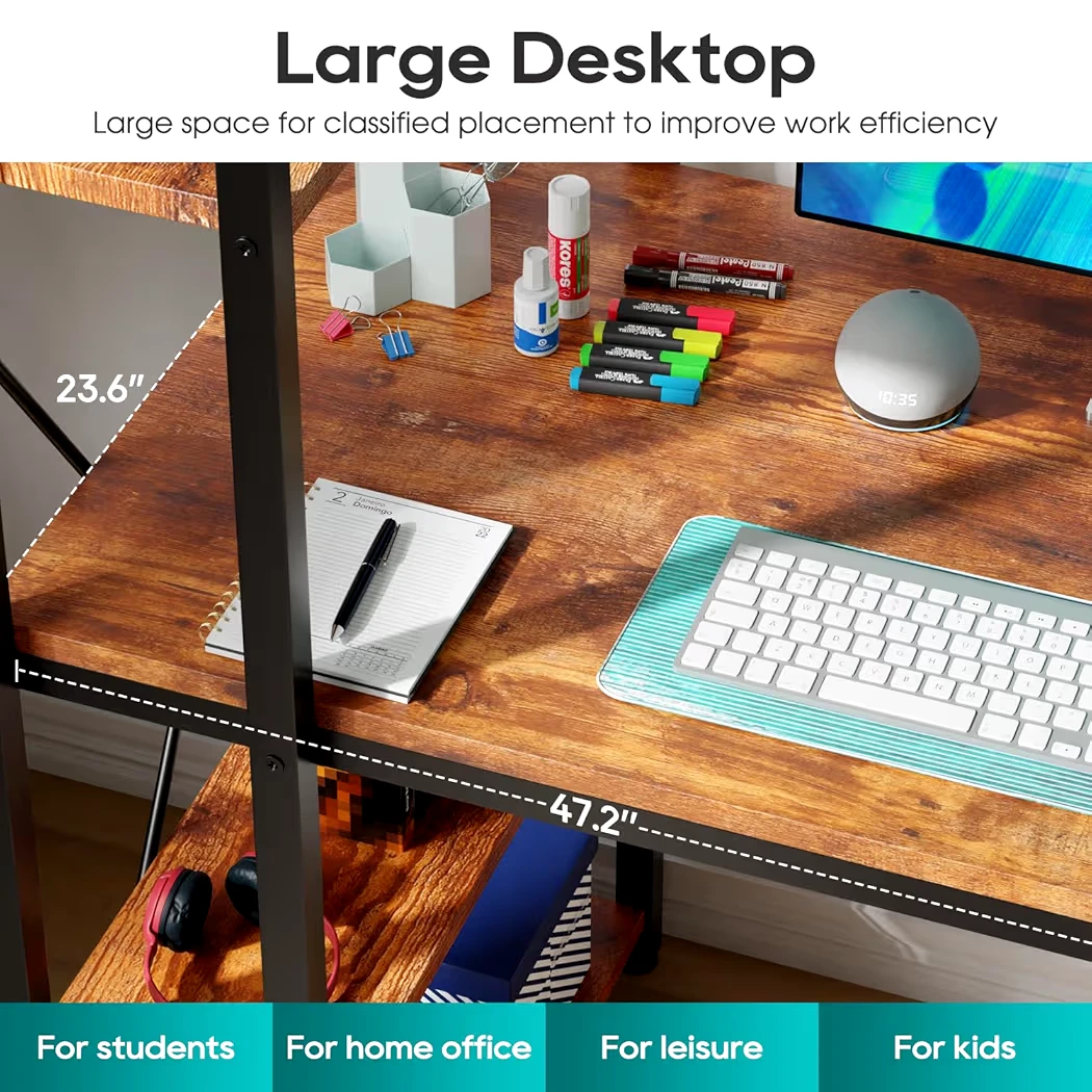 Computer Desk with Shelves - photo 4