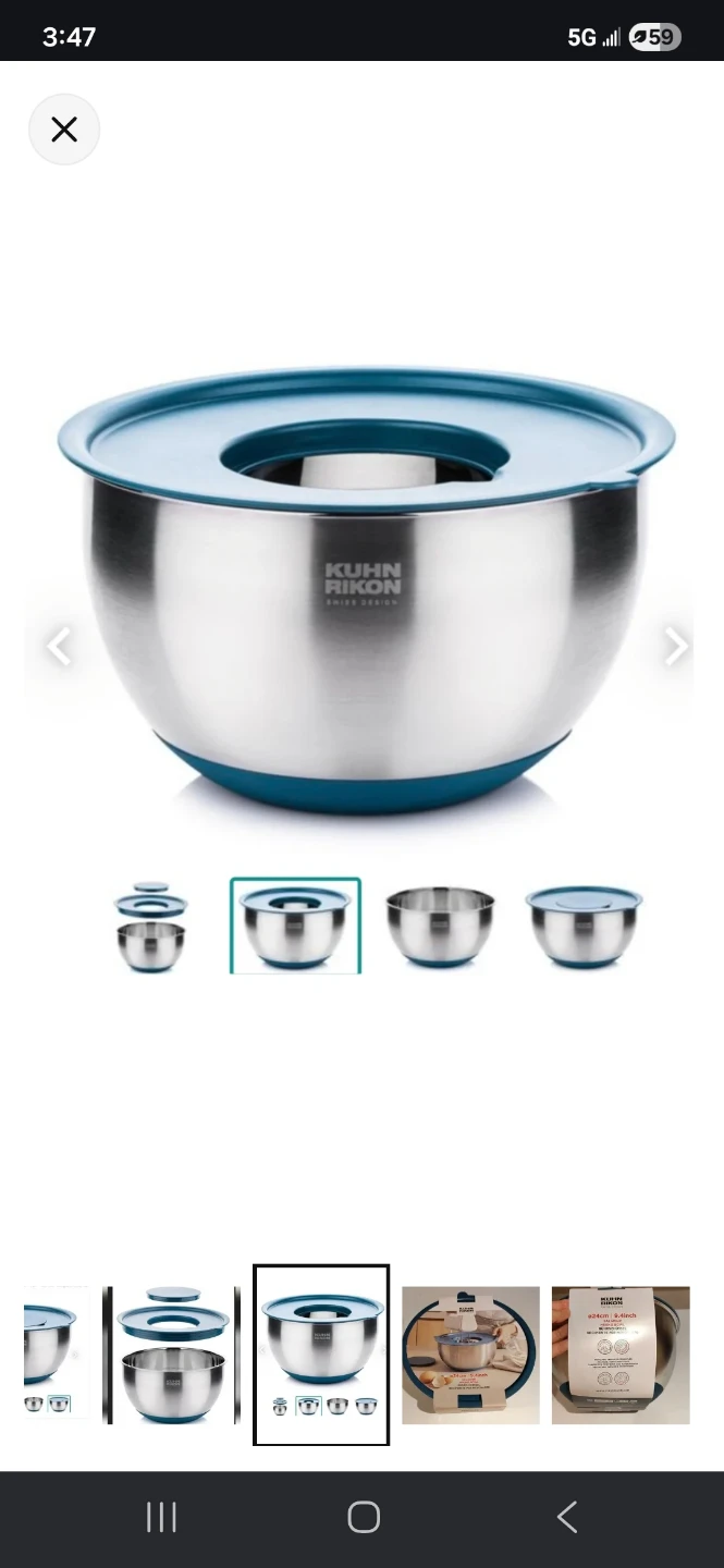 Kuhn Rikon Stainless Steel Mixing Bowl with Lid