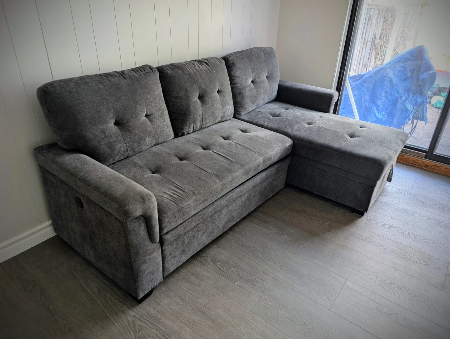 Grey Sectional Sofa with Storage