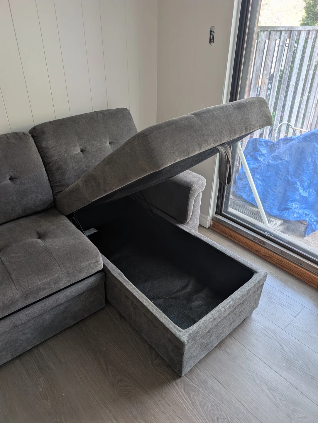 Grey Sectional Sofa with Storage - photo 3