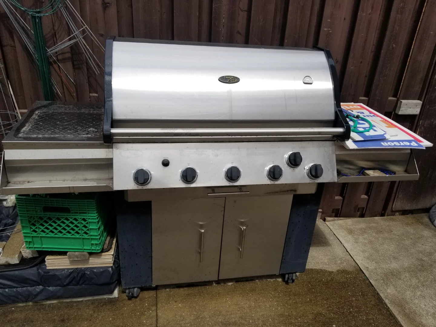 Stainless Steel Gas Grill with Side Burner
