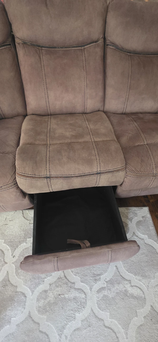 Brown 3-Seater Recliner Sofa - photo 2