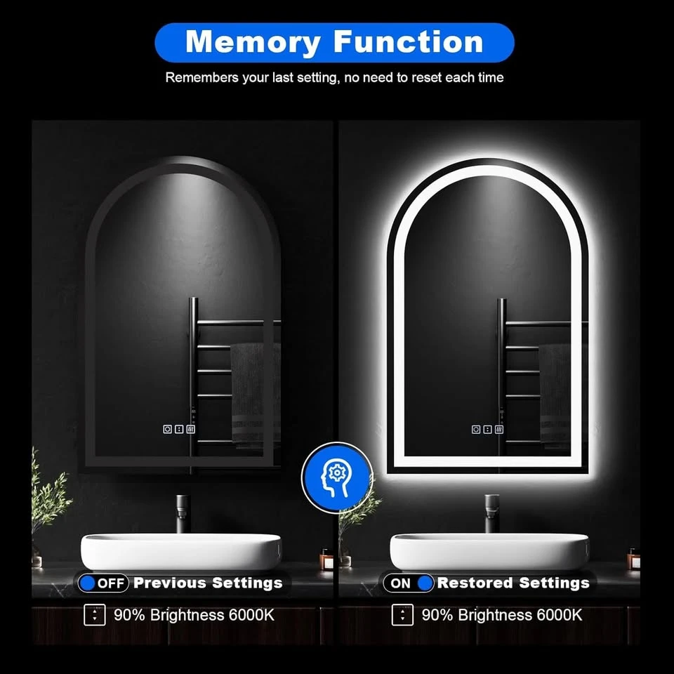 Arched LED Bathroom Mirror 28x18 - photo 5