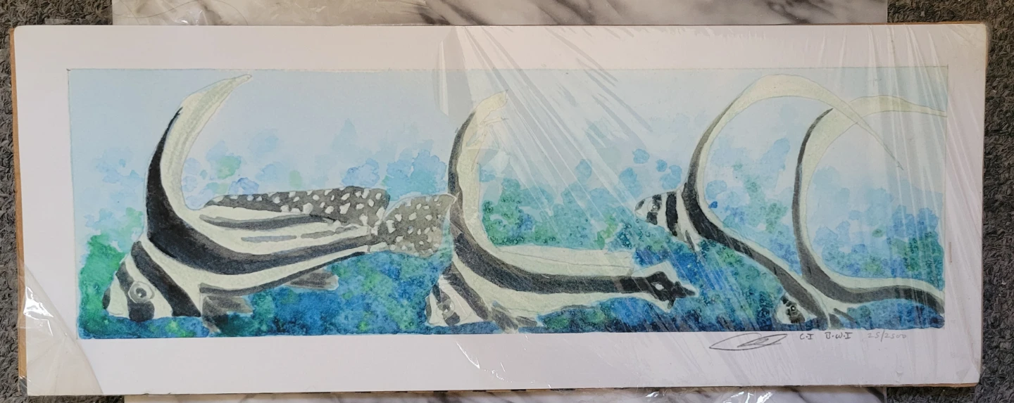 Watercolor Painting of Moorish Idols Fish