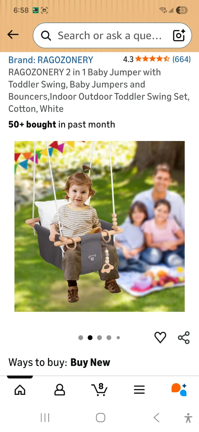Ragozonery 2-in-1 Baby Jumper with Toddler Swing Set - photo 2
