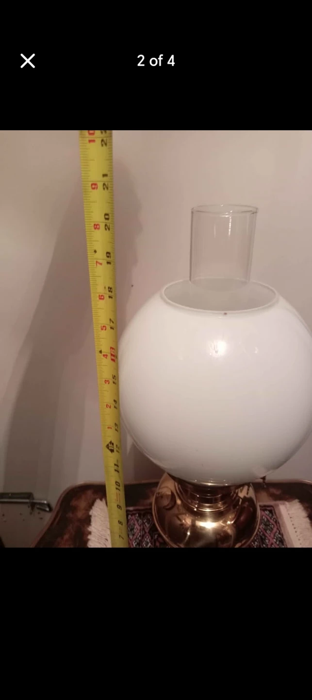 Vintage Oil Lamp with White Globe - photo 2