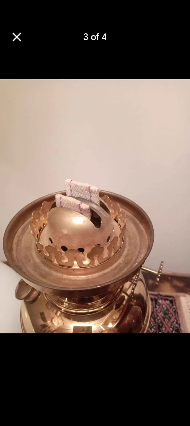 Vintage Oil Lamp with White Globe - photo 3
