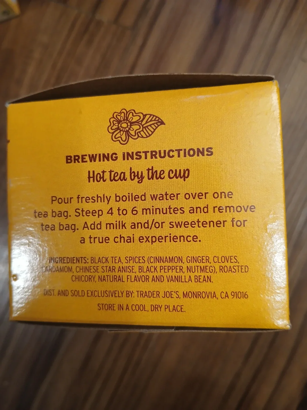 Trader Joe's Spiced Chai Tea Bags (20 count) - photo 2