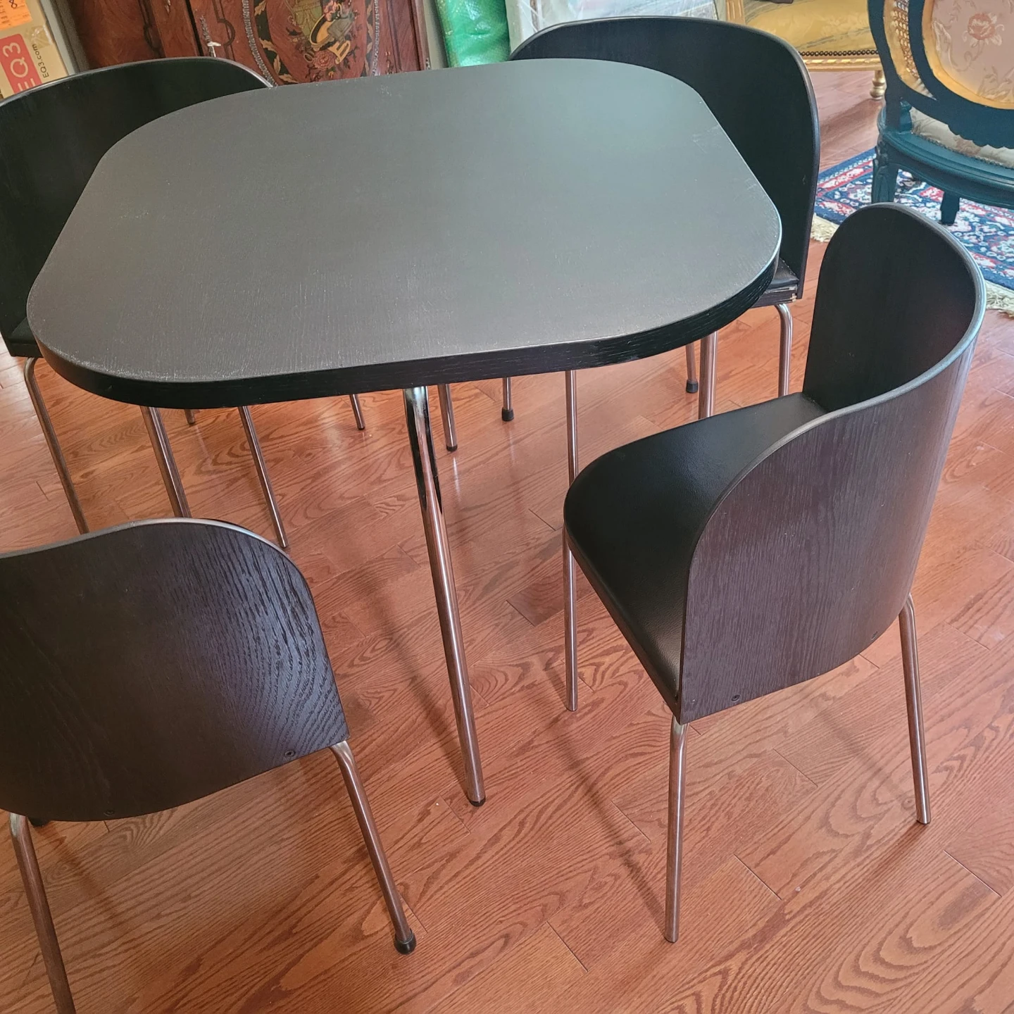 Black Dining Table Set with 4 Chairs - photo 3
