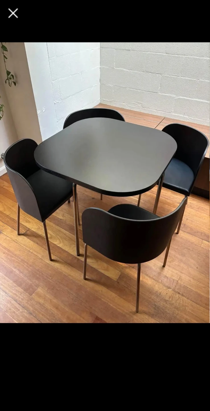 Black Dining Table Set with 4 Chairs - photo 5