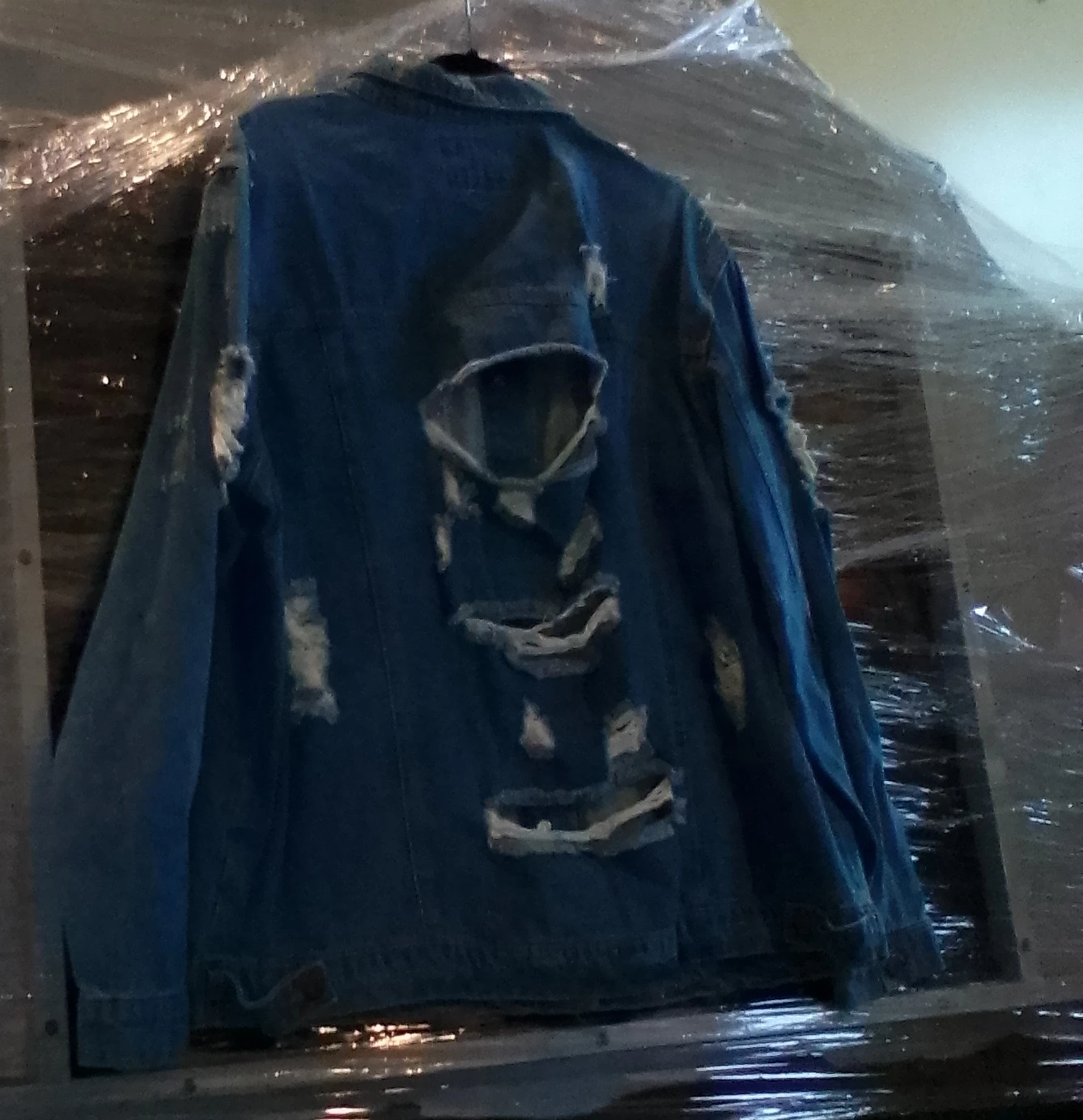 Blue Distressed Denim Jacket - photo 2