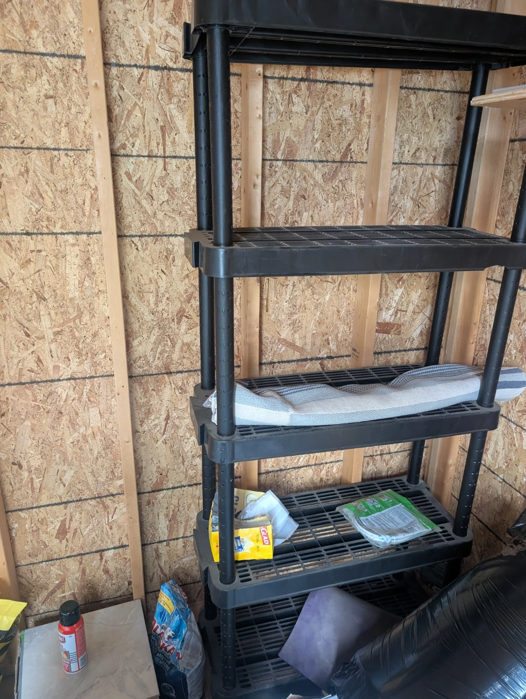 Black 5-Tier Plastic Shelving Unit