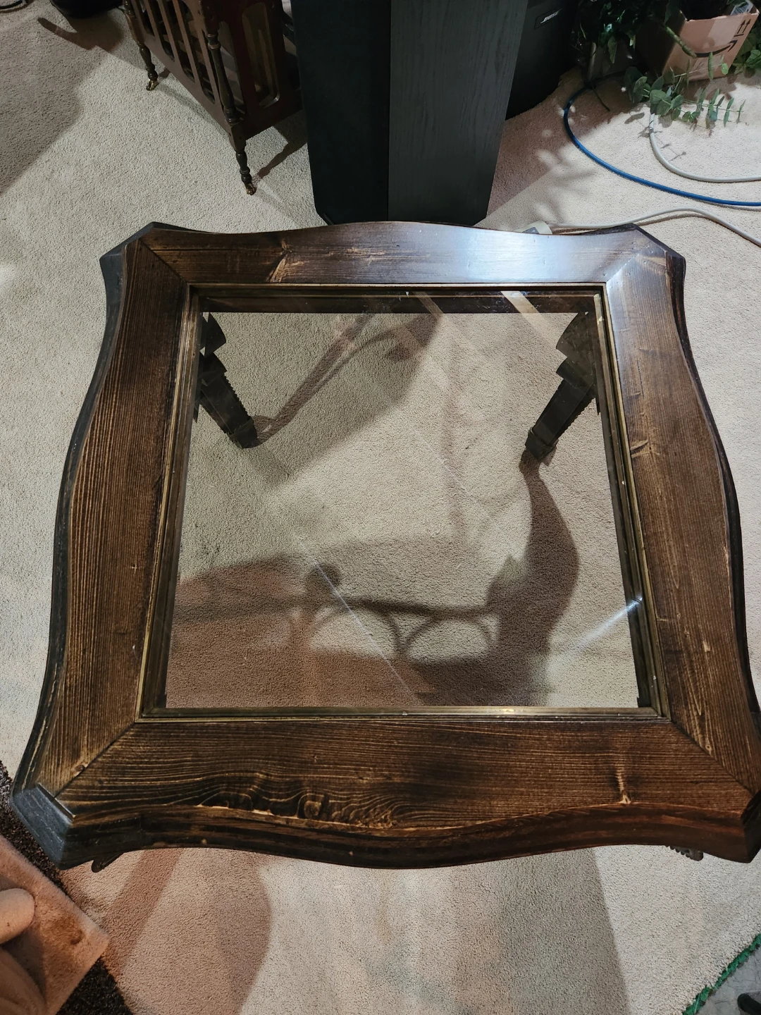 Ornate Wood and Glass Coffee Table - photo 4