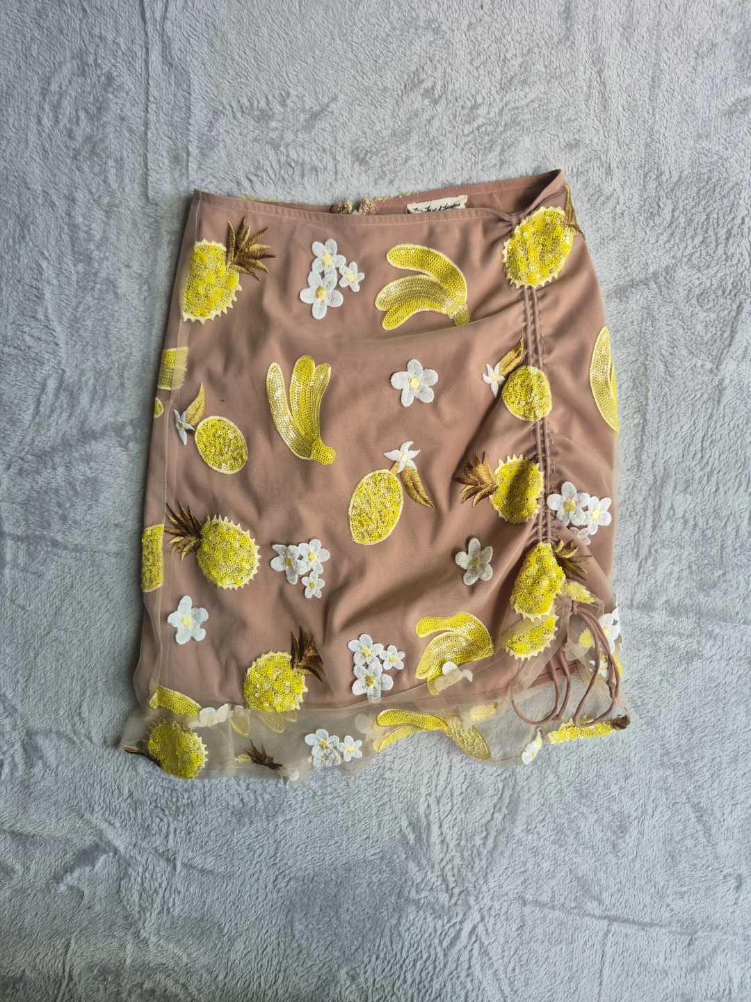 For Love & Lemons XS Fruit Sequins Mini Skirt