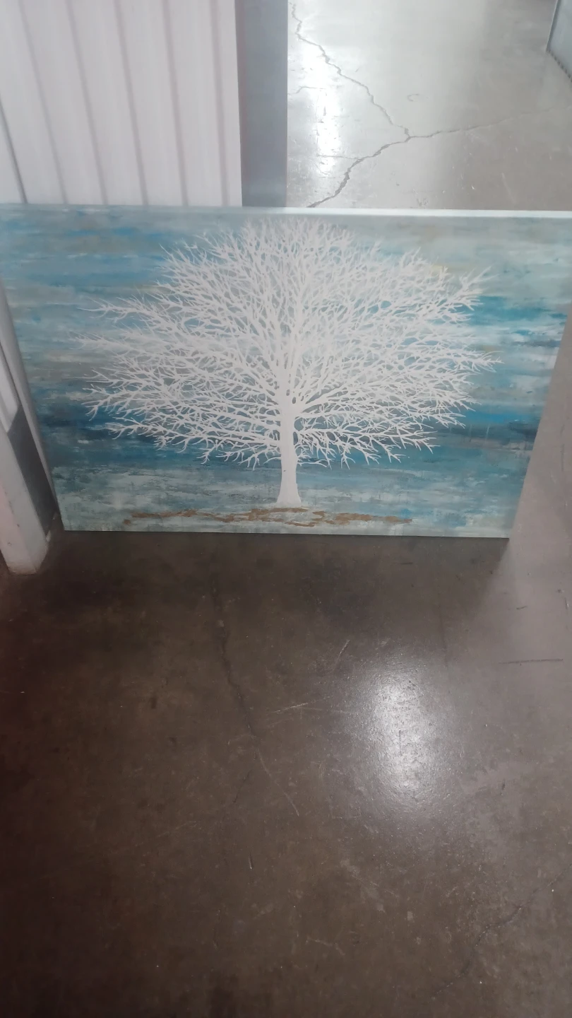 Canvas Wall Art - White Tree on Blue Background - photo 2