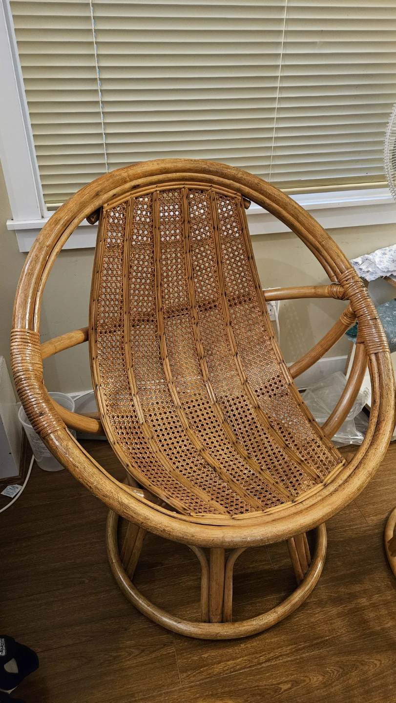 Rattan Swivel Accent Chair
