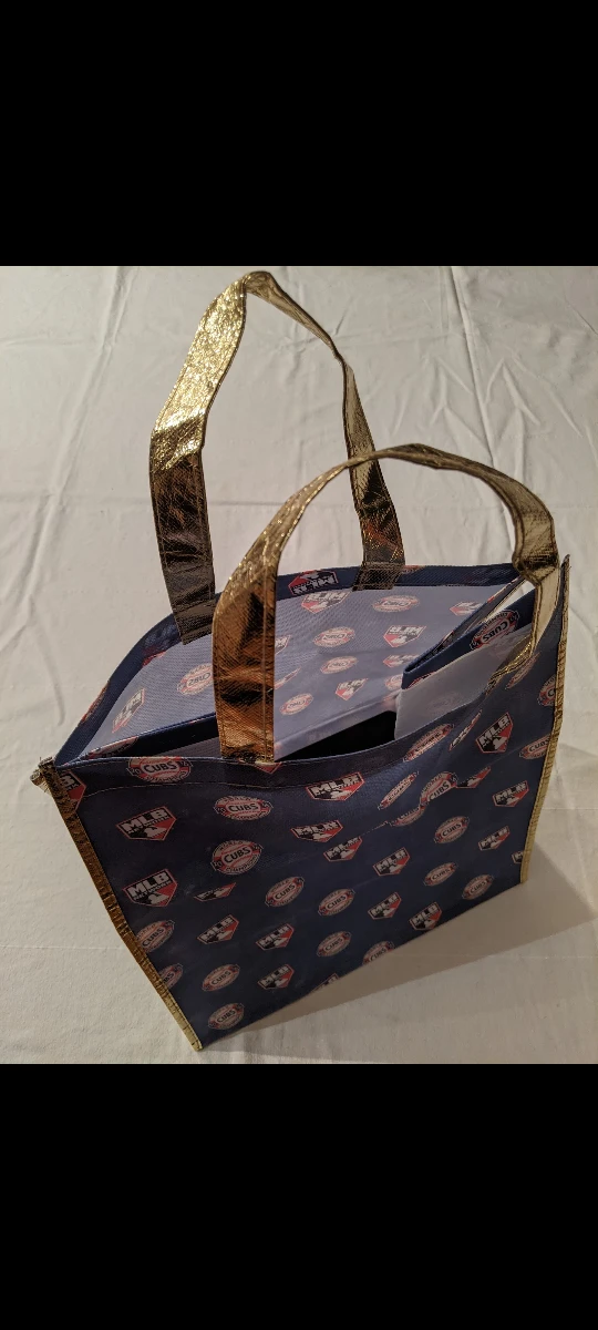Chicago Cubs MLB Reusable Shopping Bag Gold Handles