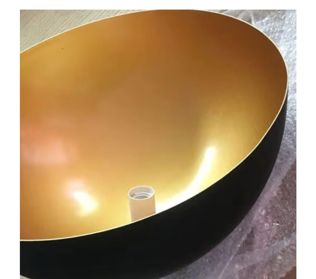 Black Dome Pendant Light with Gold Interior - photo 3