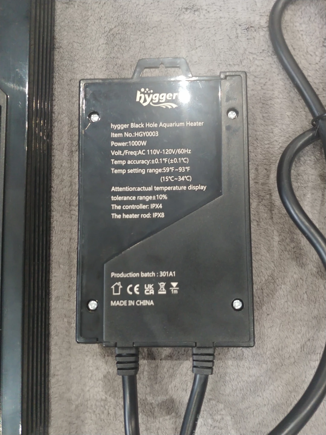 hygger Black Hole Aquarium Heater 1000W - photo 2