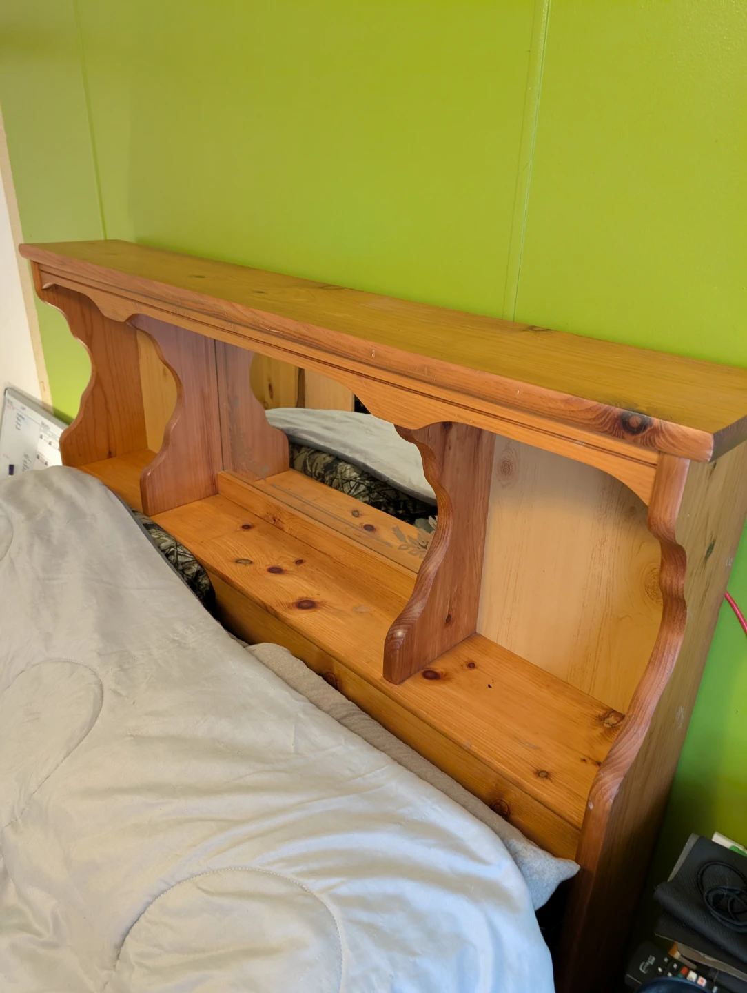Solid Pine Bedroom Set - Headboard, Dresser, Nightstand