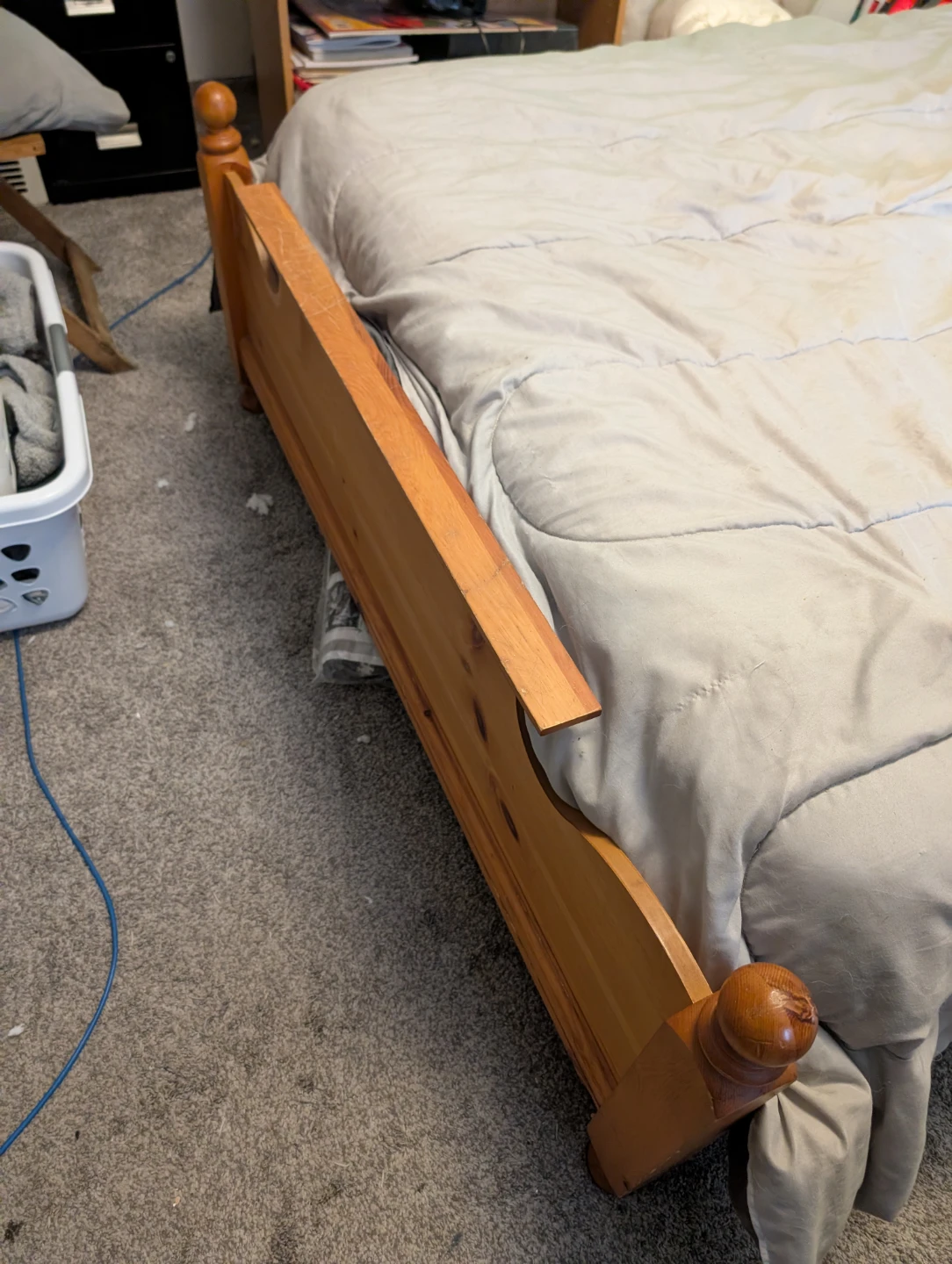 Solid Pine Bedroom Set - Headboard, Dresser, Nightstand - photo 2