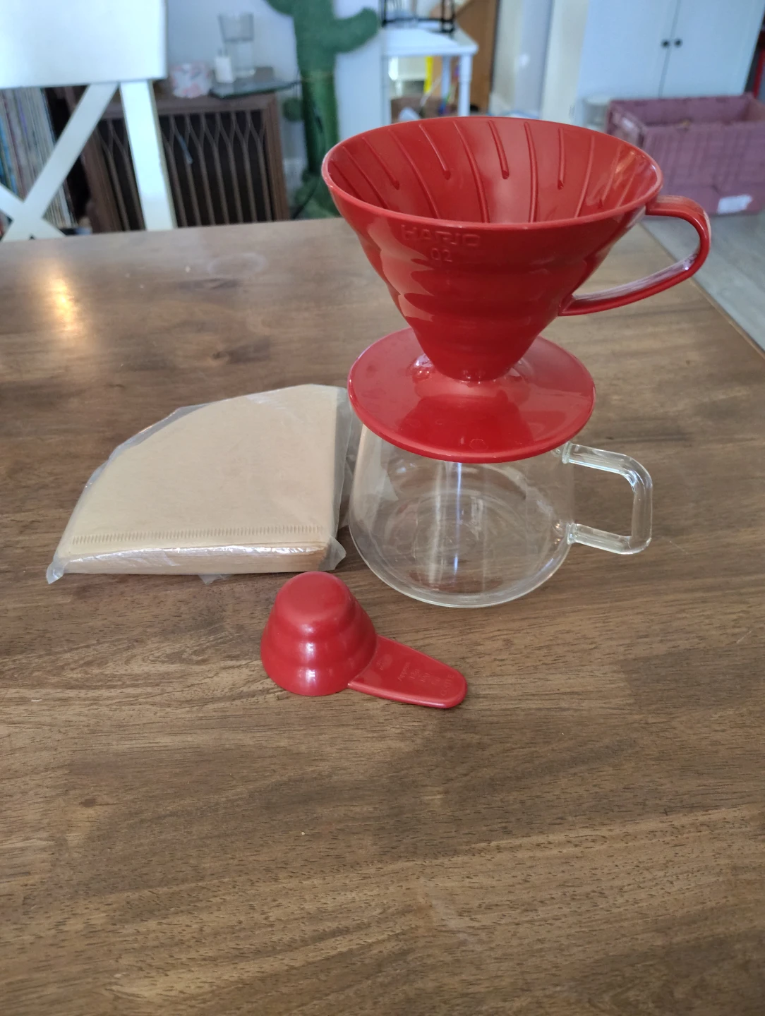 Hario V60 Red Dripper Coffee Set with Filters