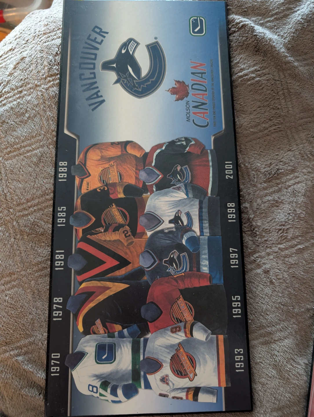 Vancouver Canucks Jersey History Molson Canadian Plaque