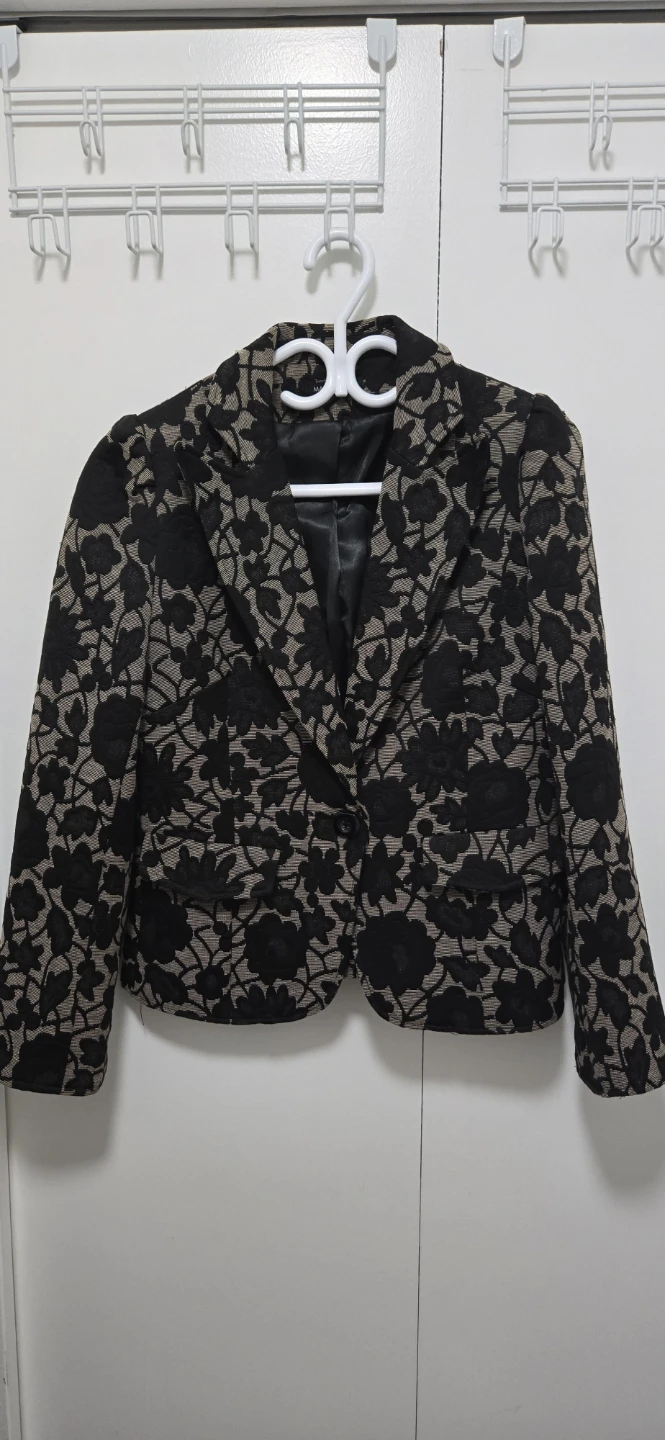Mario Serrani Black Floral Print Blazer Size 10 - photo 2