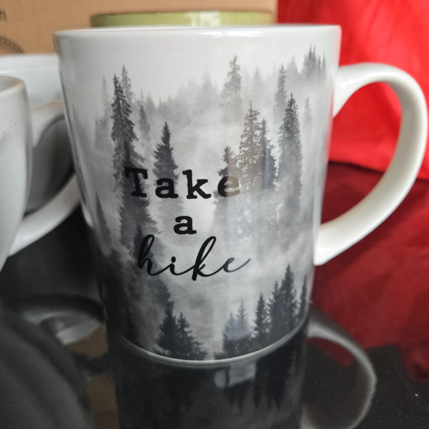 Set of 5 Mugs - Forest, Stripes, and White Speckled Designs - photo 2