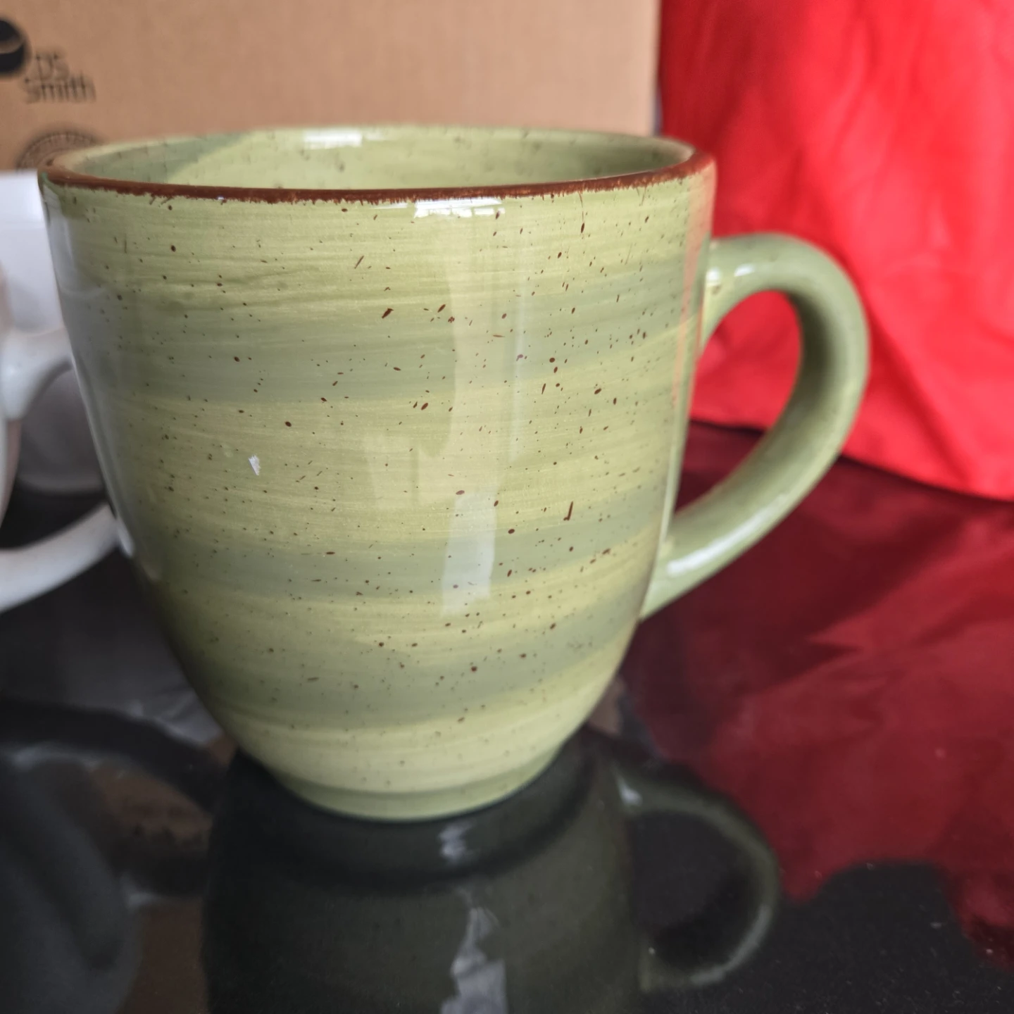 Set of 5 Mugs - Forest, Stripes, and White Speckled Designs - photo 5