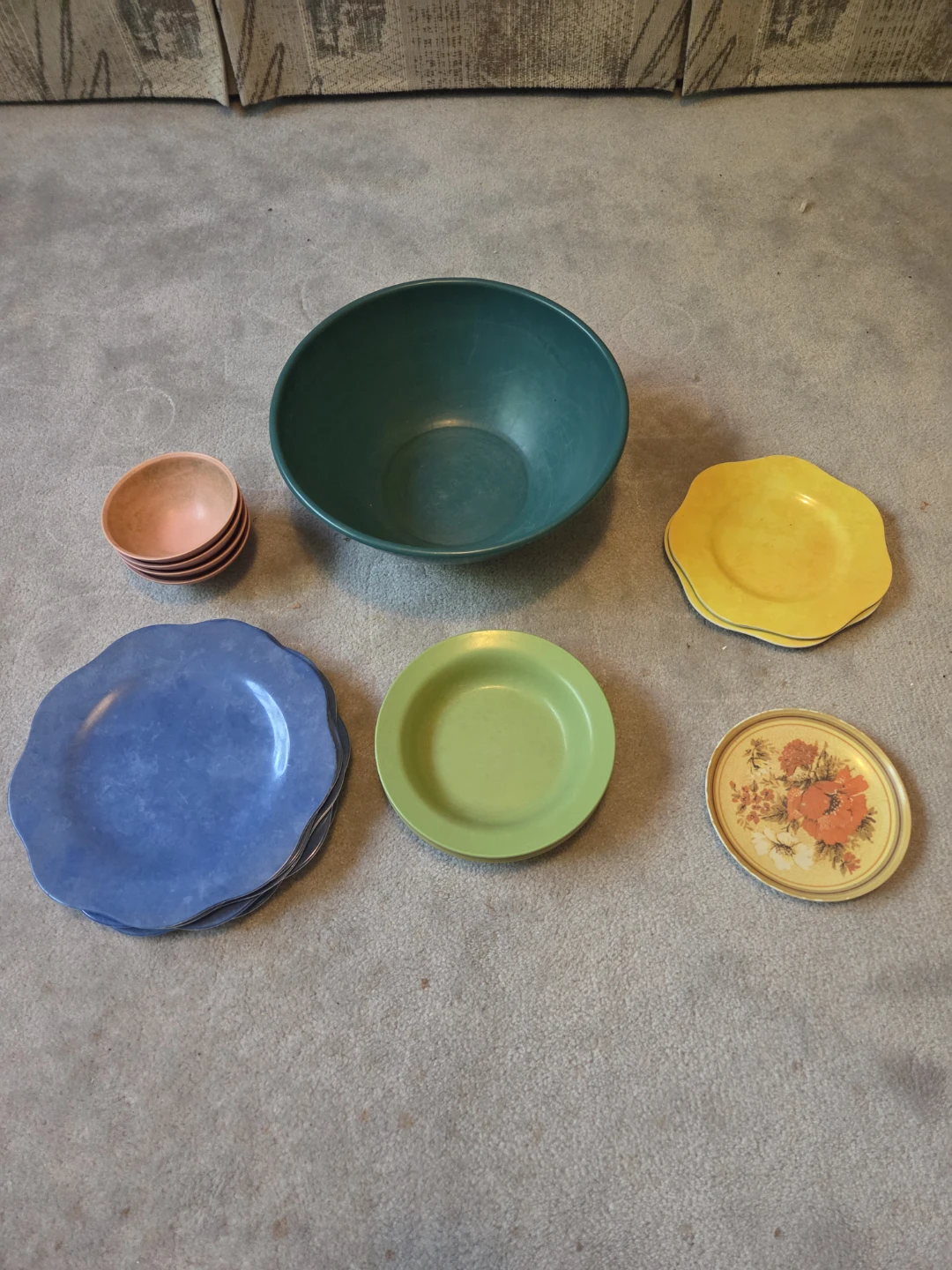 18pc Vintage Melamine & Retro Picnic Set - Camping, Cottage, etc