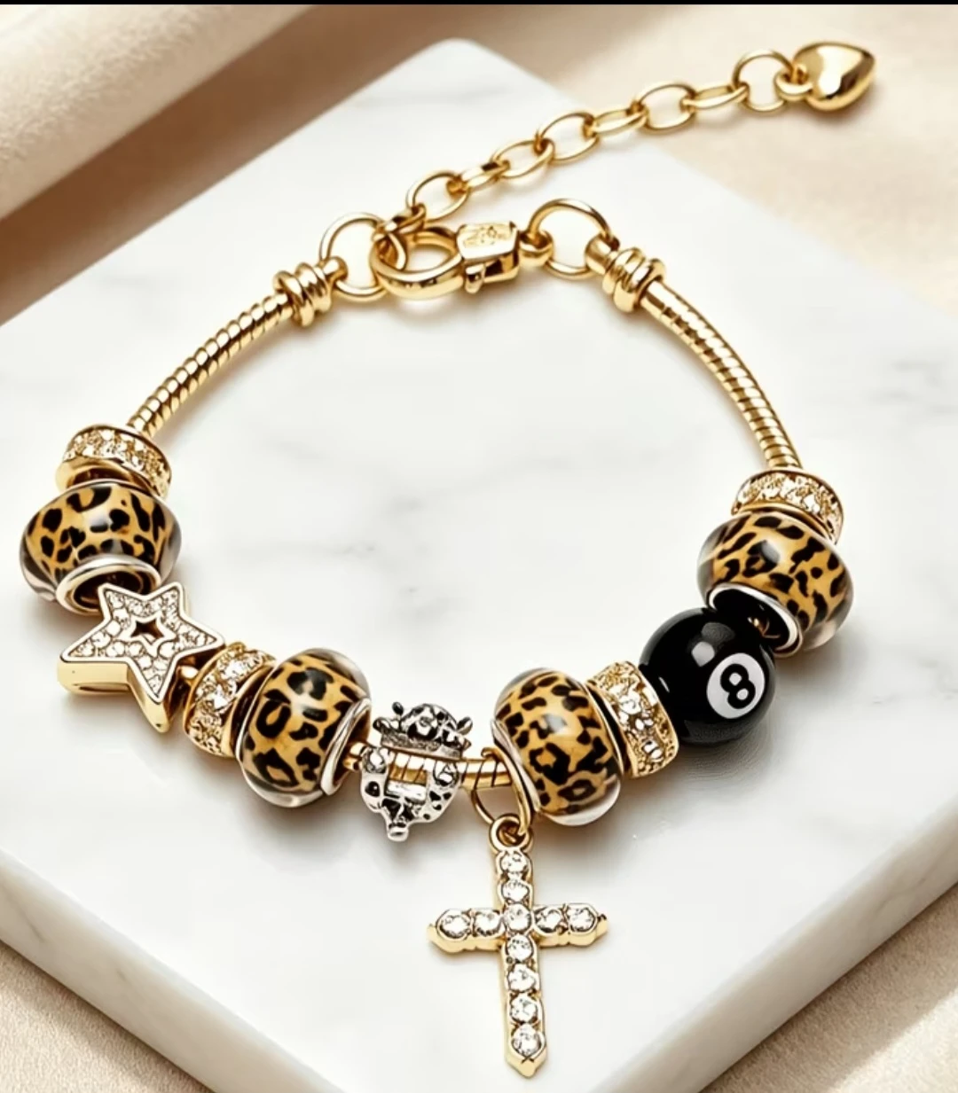 Charm Bracelet with 8 Ball and Cherry Charms