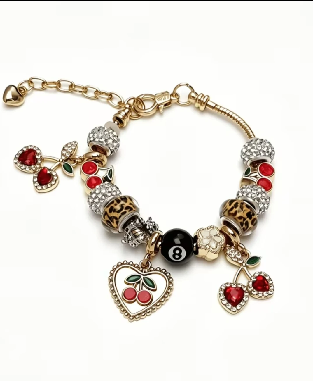 Charm Bracelet with 8 Ball and Cherry Charms - photo 2