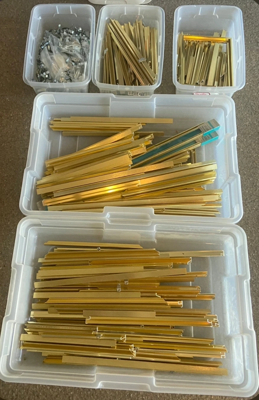 Gold Trim Strips and Hardware for framed artwork
