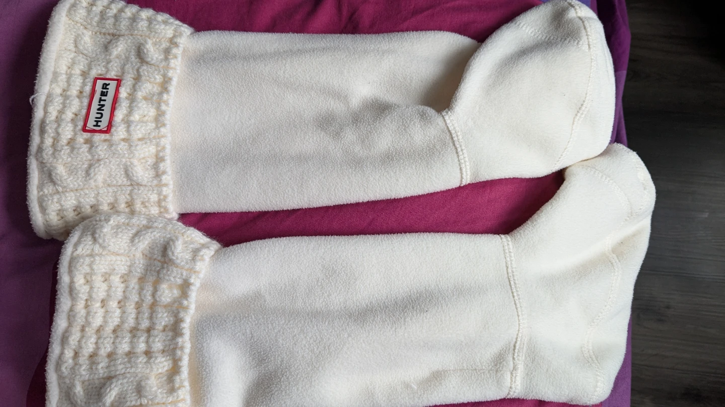 Hunter Fleece Lined high boot Socks - Cream