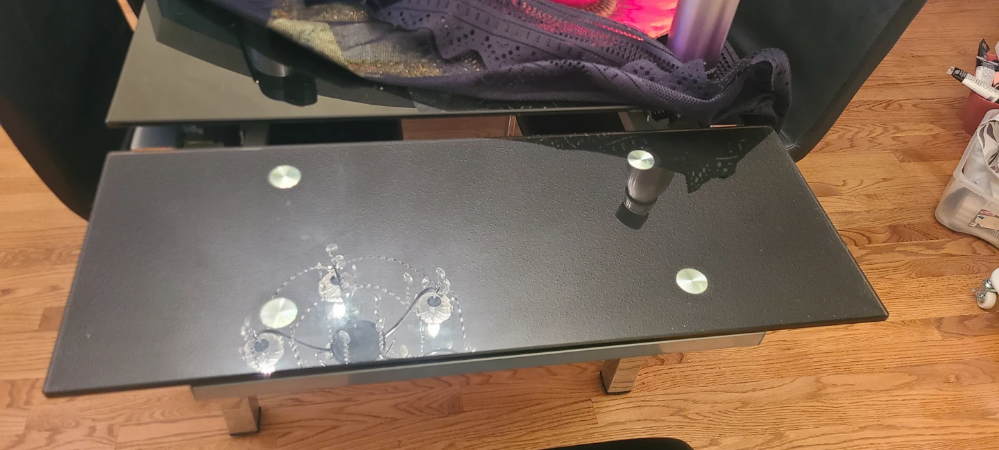 Black Glass Dining Table with Chrome Legs& 6 chairs - photo 2