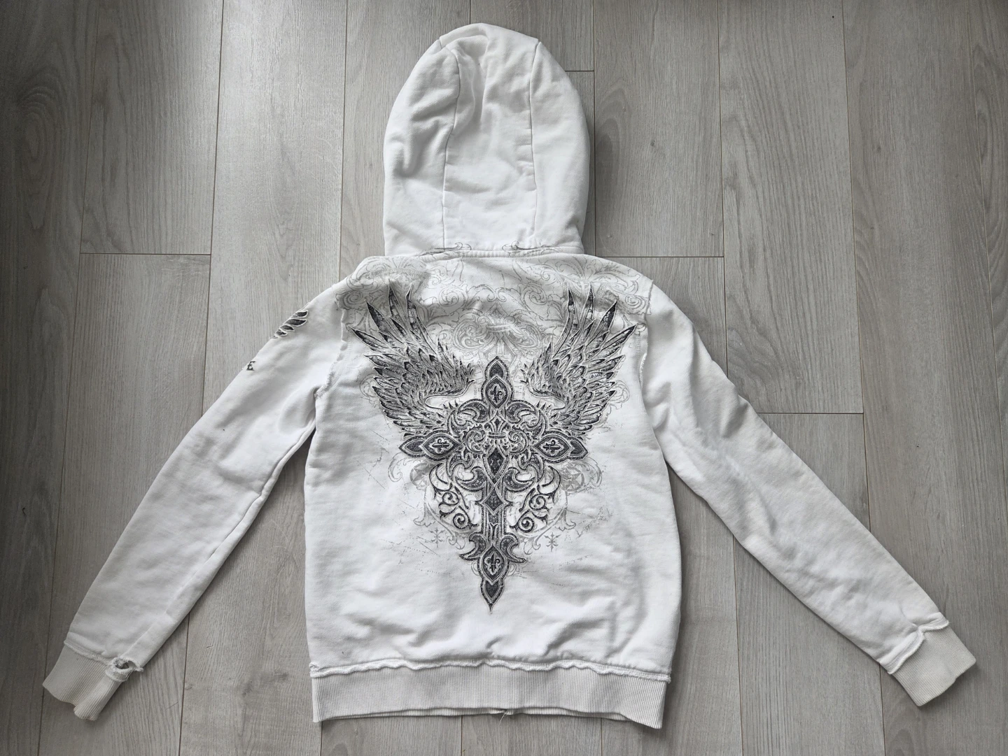 Y2k tattoo grunge hoodiezip - photo 3