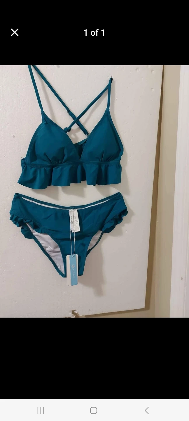 Teal Ruffle Bikini Set - Size M