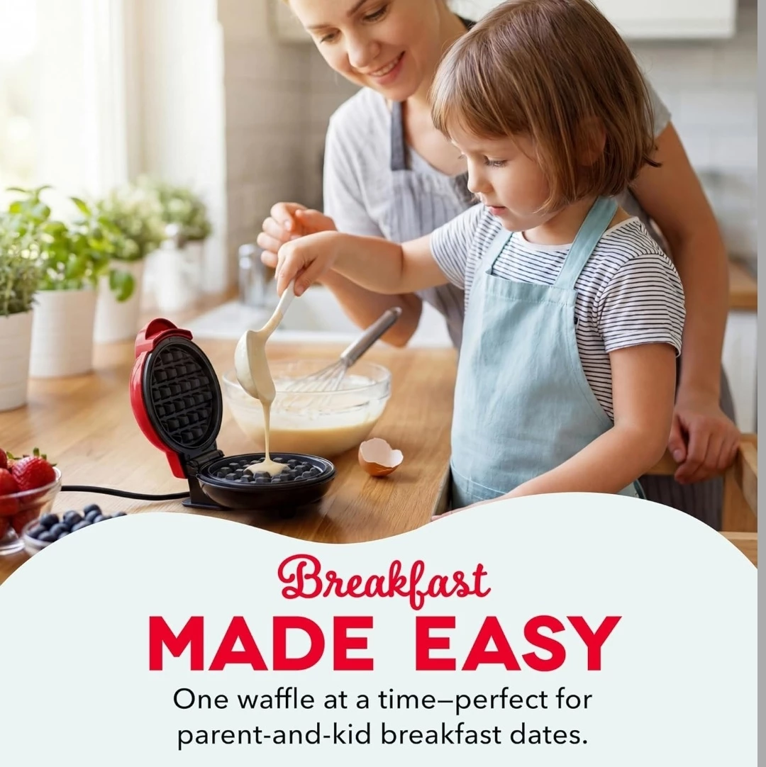 NEW Dash Mini Waffle Maker - Red - photo 3