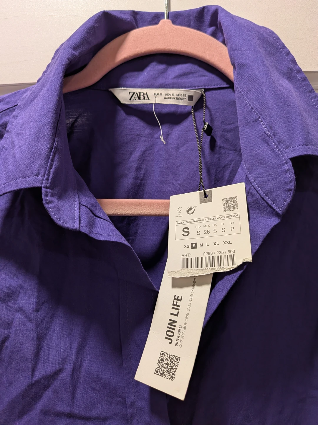 Zara Purple Button-Up Shirt - Size XS - photo 2