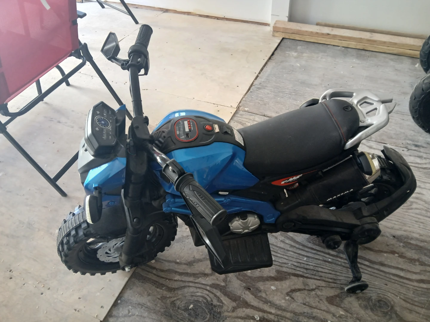 Blue Electric Ride-On Motorcycle Toy