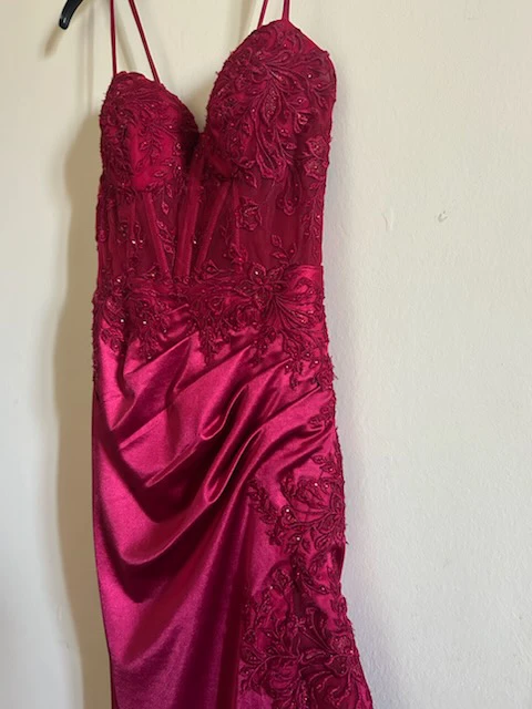 Cindy Collection Red Sequins Gown - Size S